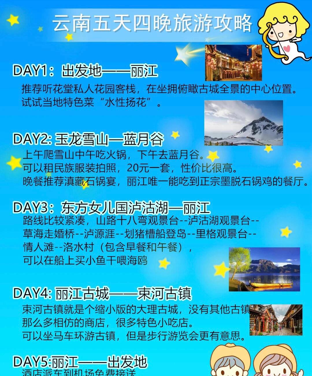 去云南旅游，5天最佳路線攻略，云南五日游，最佳路線攻略