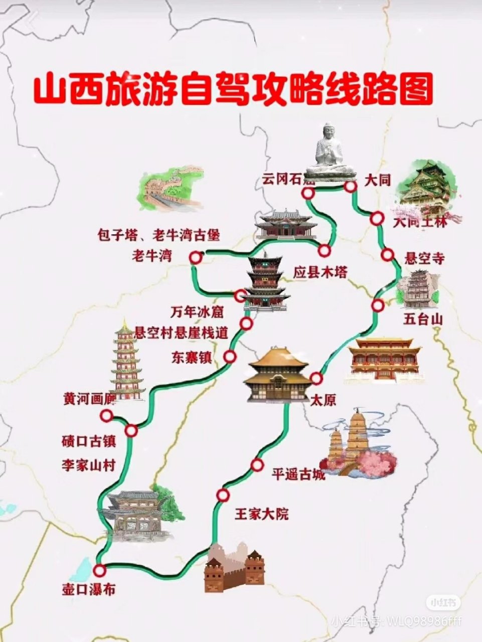 探索山西，自駕游線路圖詳解，山西自駕游線路圖詳解，探索之旅啟程